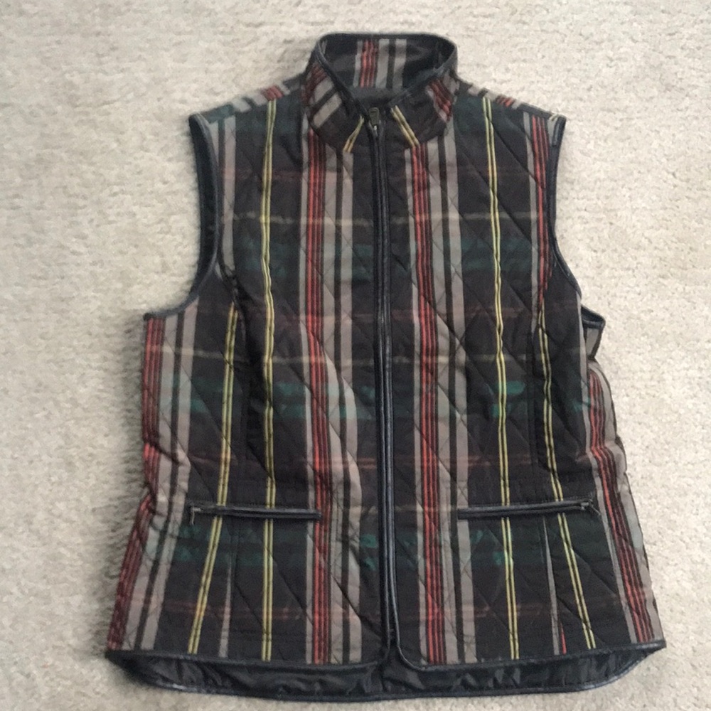 Women’s Talbots Medium Brown Plaid Quilted Vest
